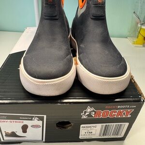 Rocky Kids' Black and Orange Rain Boots